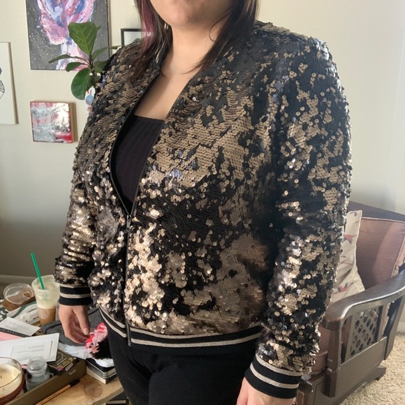 torrid sequin bomber jacket